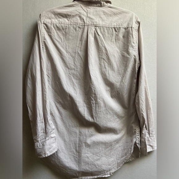 Talula Aritzia Oxford Boyfriend Fit Button up  striped cotton shirt Sz XS - Picture 2 of 10